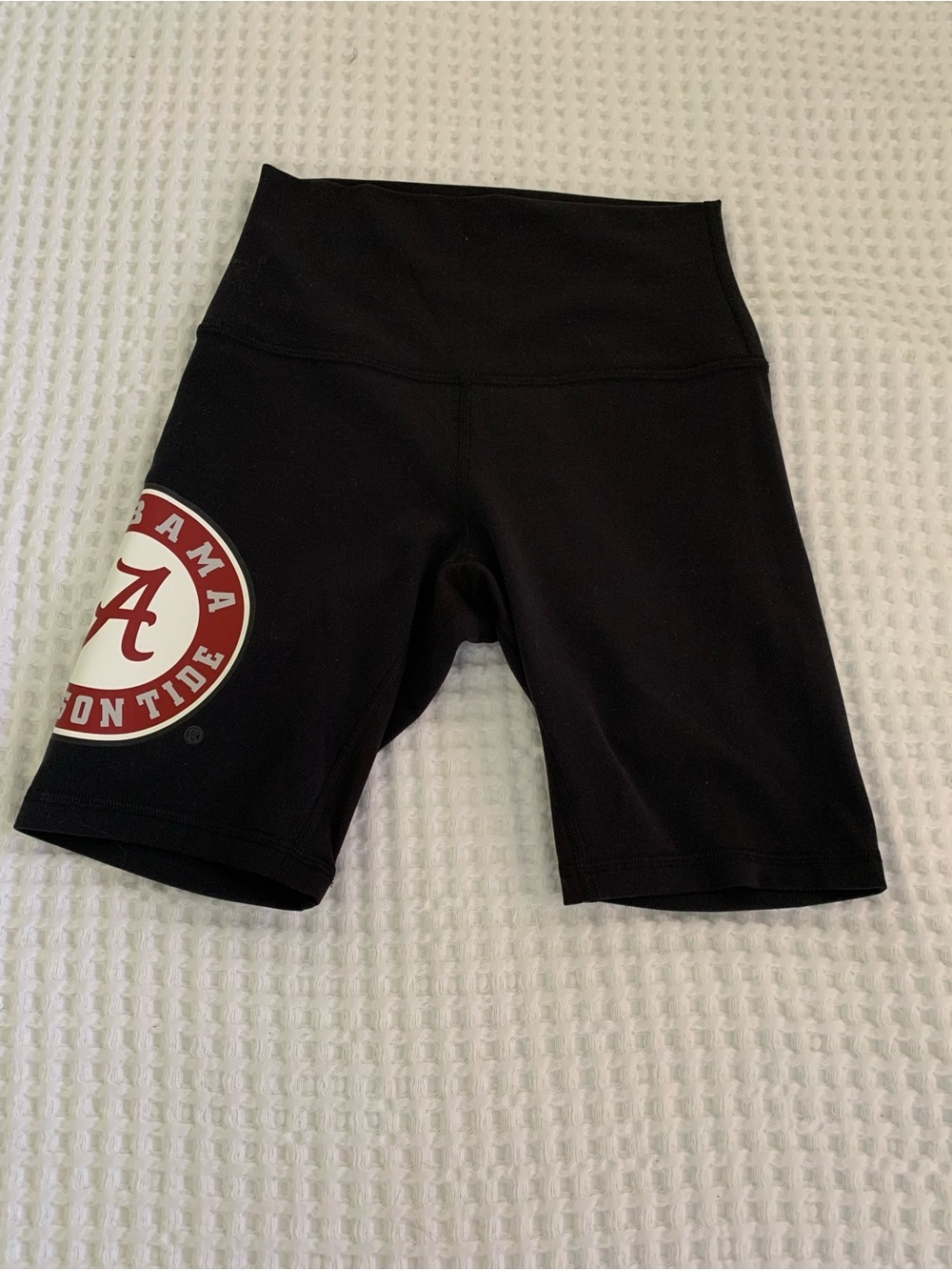 lululemon athletica Black Align High Rise Bike Shorts with Alabama Logo Size 4
